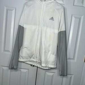 Adidas White and Gray Sports Jacket
